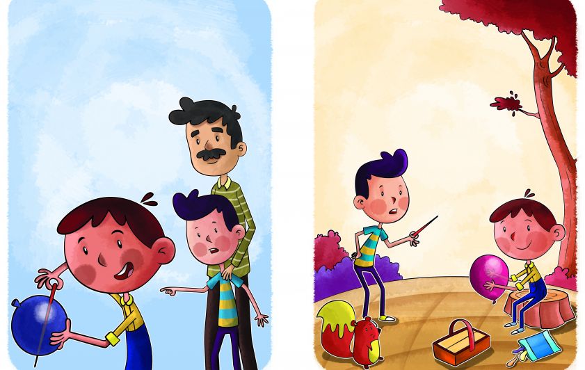 العود الخشبي والبالون